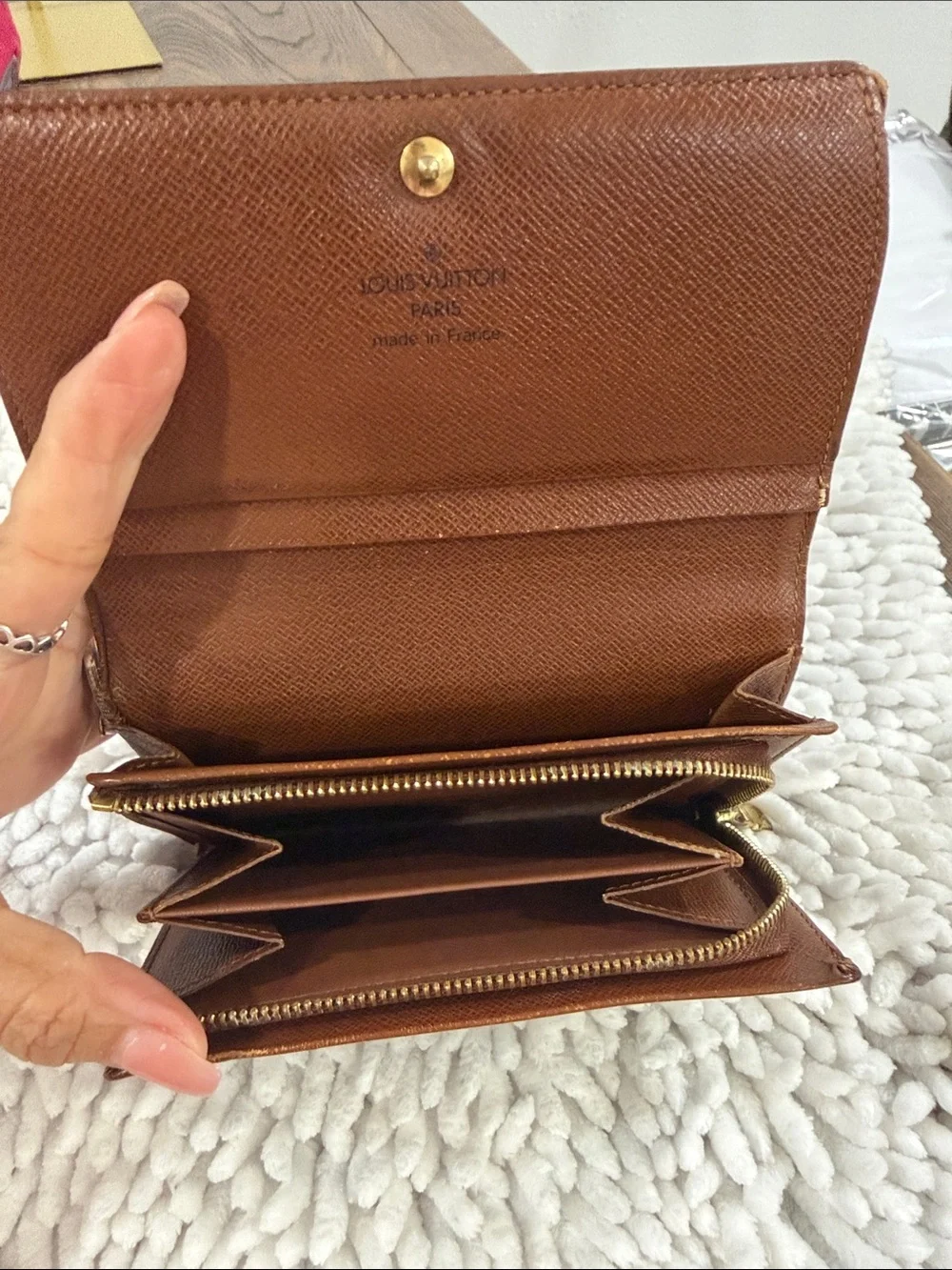 Louis Vuitton Monogram Canvas Trifold Wallet in Brown and Gold